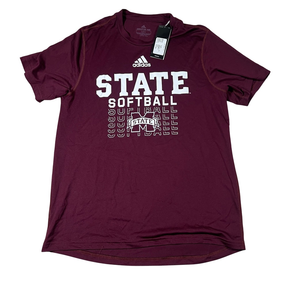 Adidas Mississippi State Softball Creator Tee Mens Medium Maroon Climalite Shirt